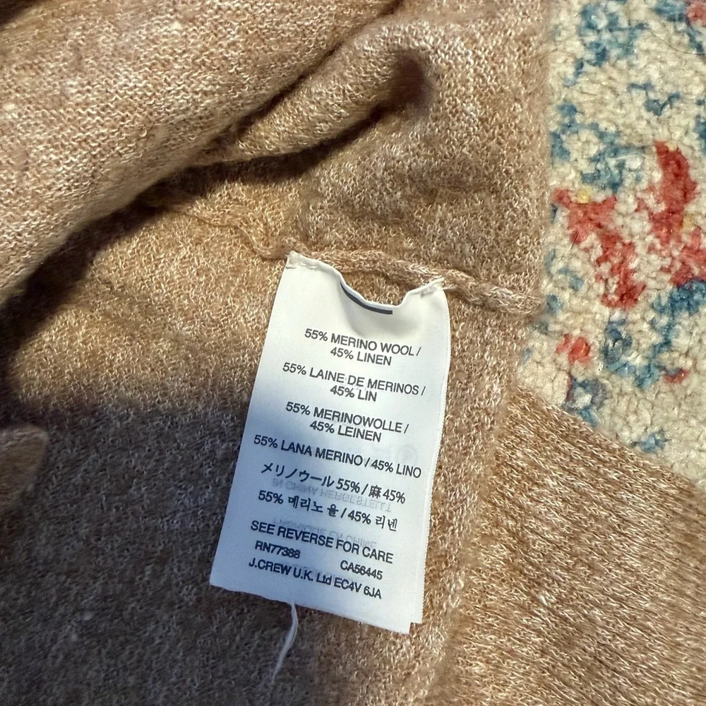 J. Crew merino wool-linen v-neck cardigan - Picture 3 of 7